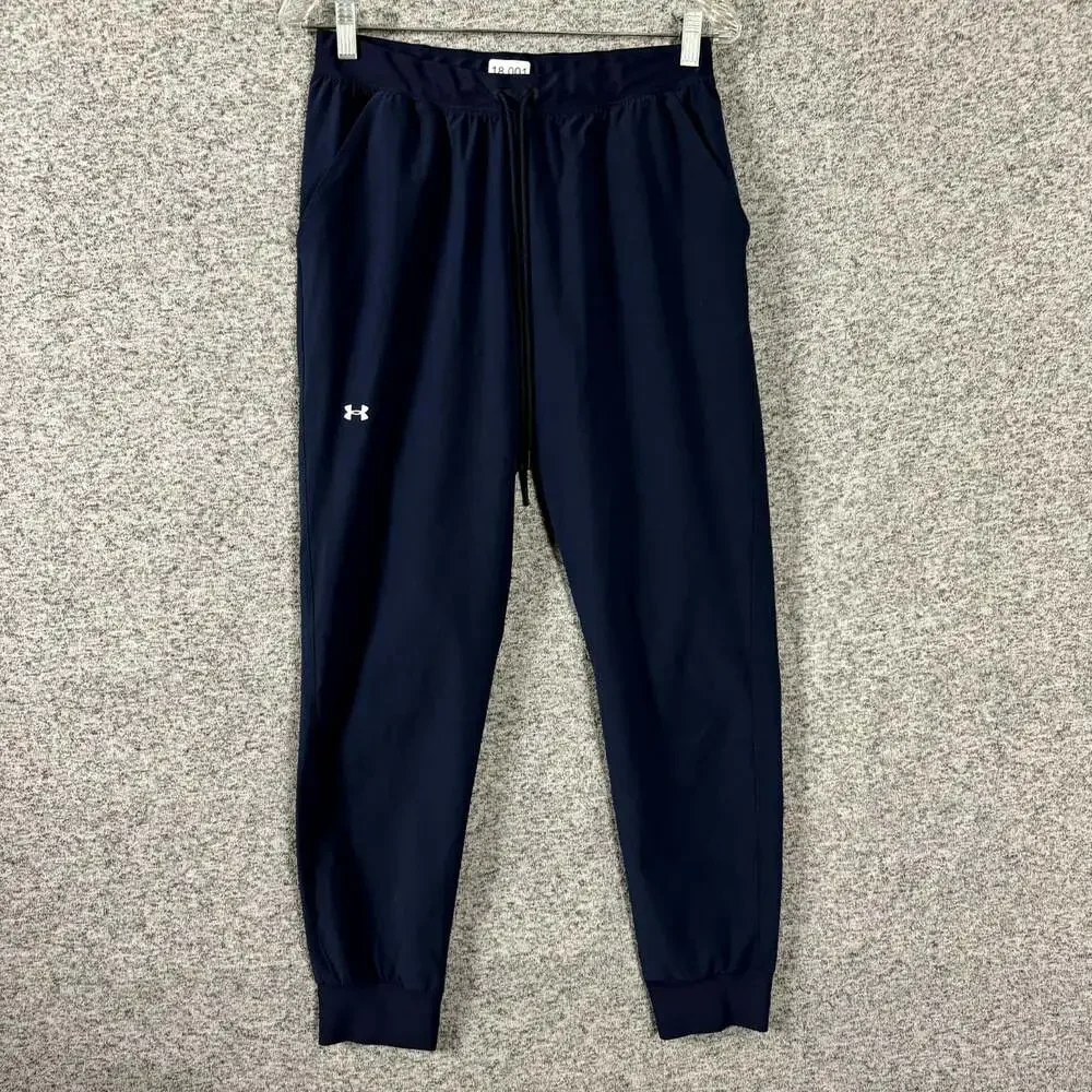 Under Armour Men's Size Medium Blue Polyester Drawstring Jogger Pants